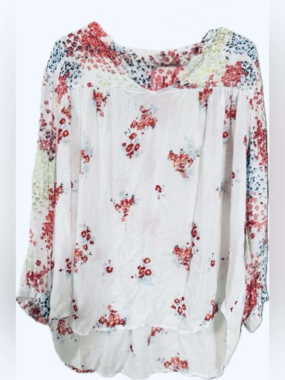 🌸🎀 Lucky Brand White Floral Boho Blouse | Women’s 1X 🎀🌸